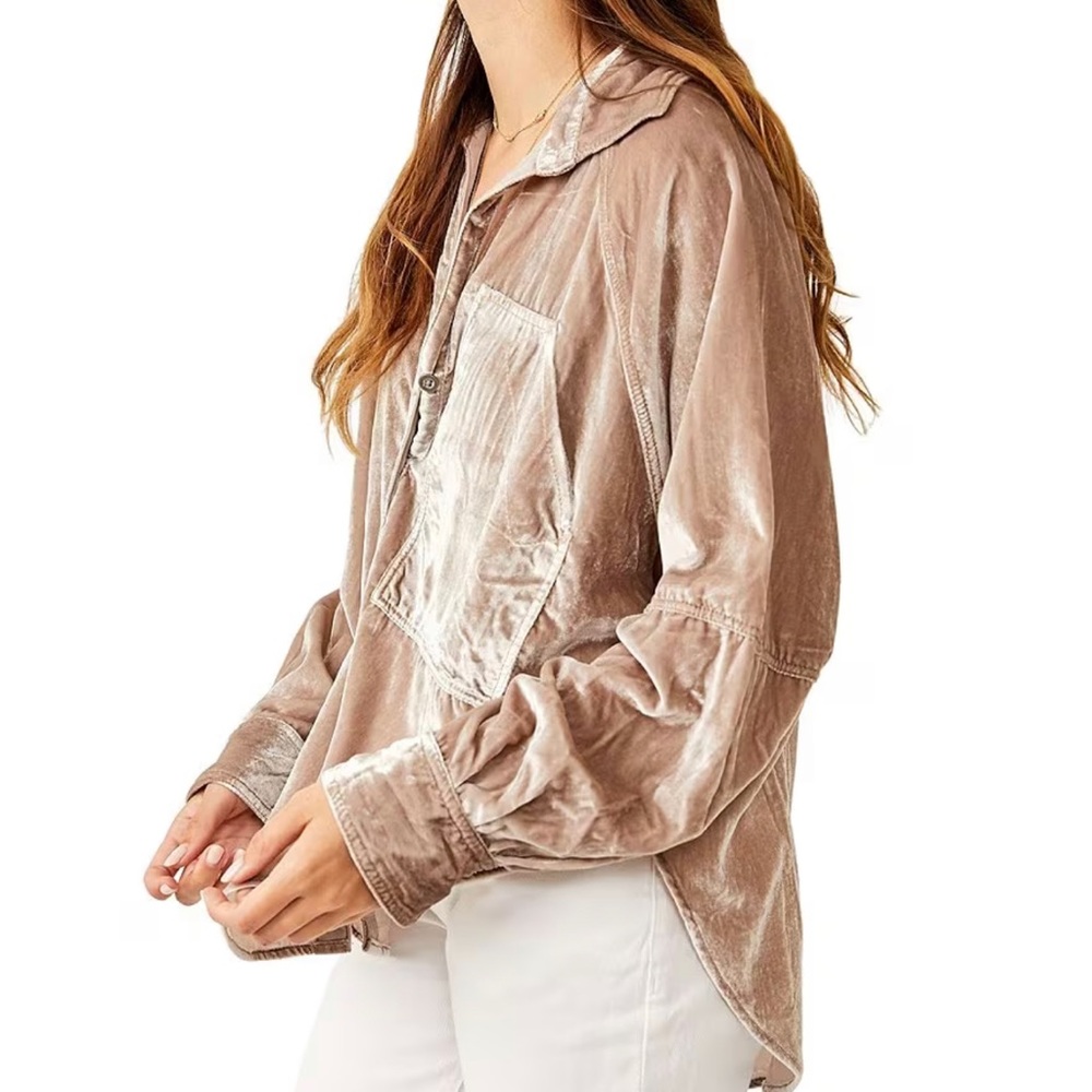 Free People Night sky’s Velvet Top -Small